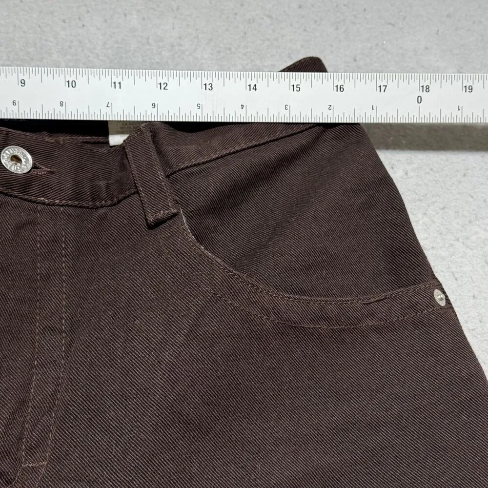 VTG Solo Semore Brown Baggy Embroidered Denim Jeans 34x30 90s USA Y2K Wide Jnco